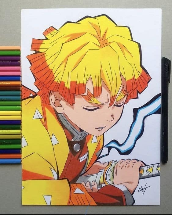 100 Dessins Demon Slayer à Colorier Avec : Zenitsu, Tanjiro & Nezuko 3