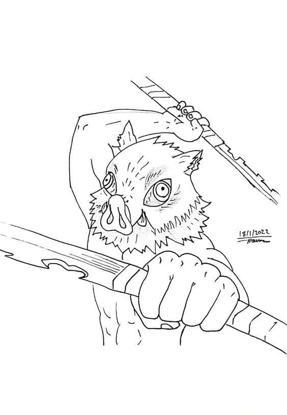 100 Dessins Demon Slayer à Colorier Avec : Zenitsu, Tanjiro & Nezuko 14