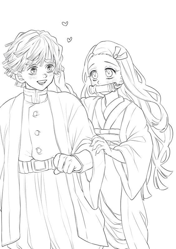 100 Dessins Demon Slayer à Colorier Avec : Zenitsu, Tanjiro & Nezuko 22