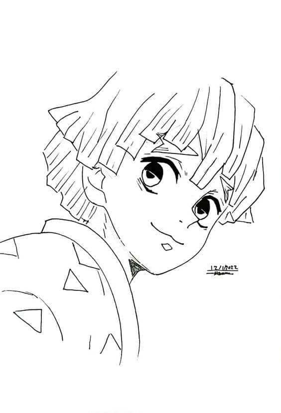 100 Dessins Demon Slayer à Colorier Avec : Zenitsu, Tanjiro & Nezuko 28