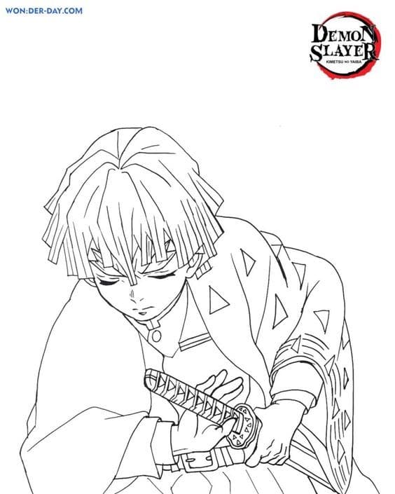 100 Dessins Demon Slayer à Colorier Avec : Zenitsu, Tanjiro & Nezuko 60