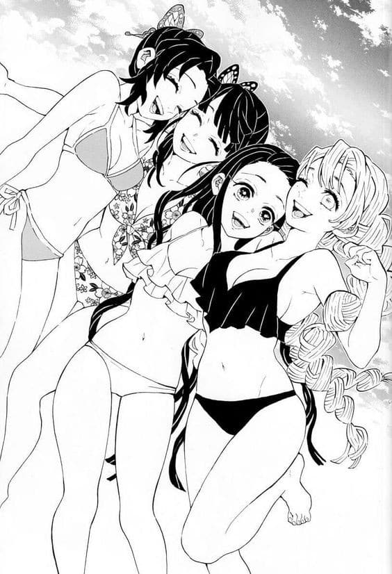 100 Dessins Demon Slayer à Colorier Avec : Zenitsu, Tanjiro & Nezuko 76