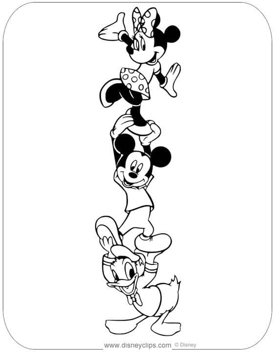 Top 50 Dessins Mickey Faciles à Colorier en 2023 Avec Mickey & Minnie 1