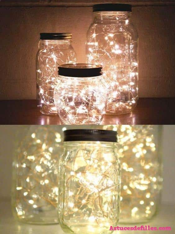 10 façons de transformer un bocal en verre en luminaire 7