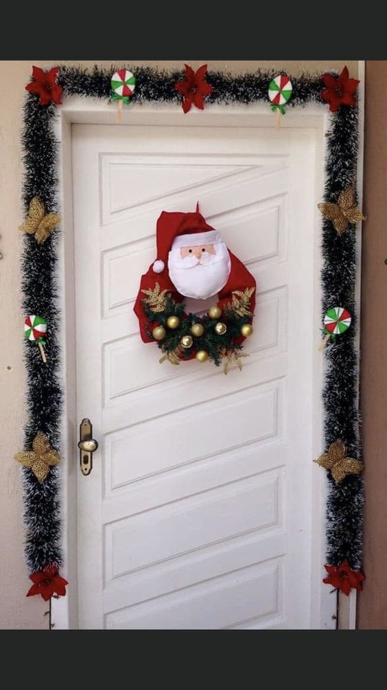 10 idées pour décorer la porte d'entrée pour Noël 7