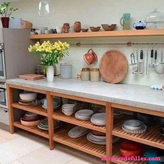 17 idées pour décorer et aménager une cuisine avec des étagères intelligentes 6