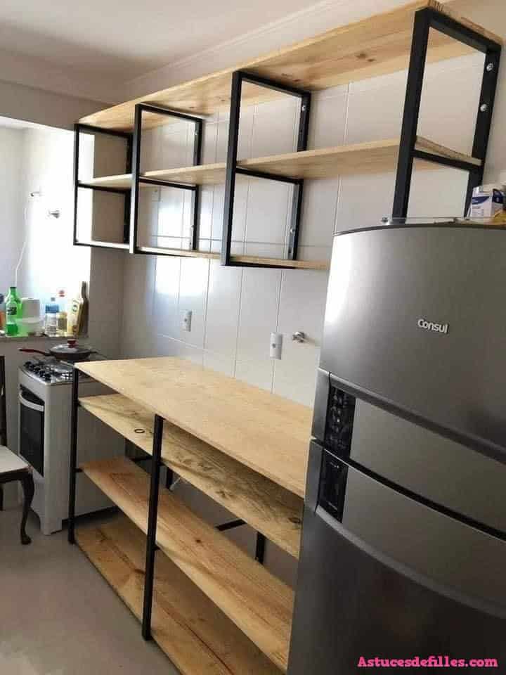 17 idées pour décorer et aménager une cuisine avec des étagères intelligentes 8