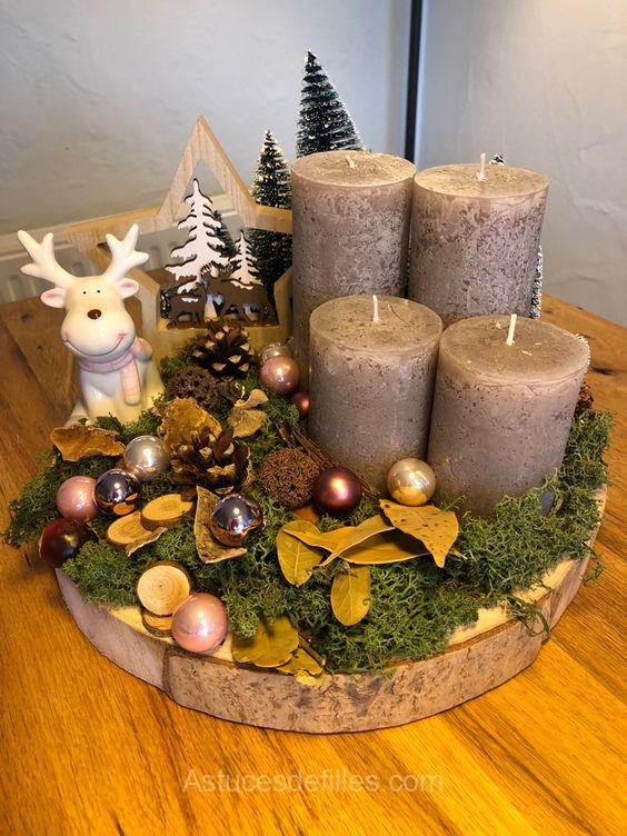 Noël: 20 Centres de Tables avec Bougies et Pommes de Pin 14 Noël: 20 Centres de Tables avec Bougies et Pommes de Pin 14