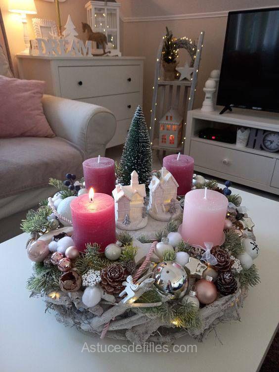 Noël: 20 Centres de Tables avec Bougies et Pommes de Pin 17 Noël: 20 Centres de Tables avec Bougies et Pommes de Pin 17