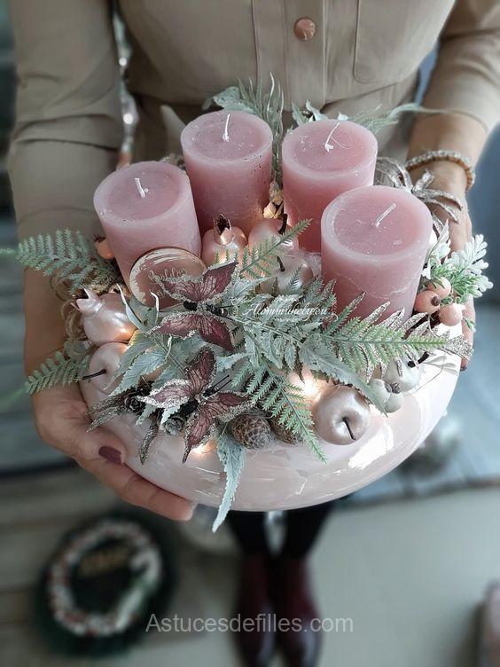 Noël: 20 Centres de Tables avec Bougies et Pommes de Pin 20 Noël: 20 Centres de Tables avec Bougies et Pommes de Pin 20