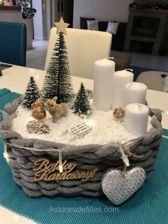 Noël: 20 Centres de Tables avec Bougies et Pommes de Pin 7 Noël: 20 Centres de Tables avec Bougies et Pommes de Pin 7