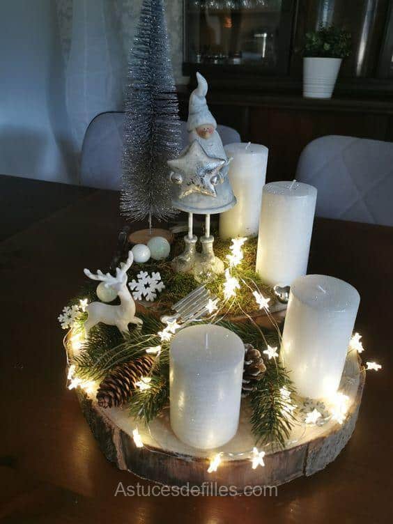 Noël: 20 Centres de Tables avec Bougies et Pommes de Pin 9 Noël: 20 Centres de Tables avec Bougies et Pommes de Pin 9