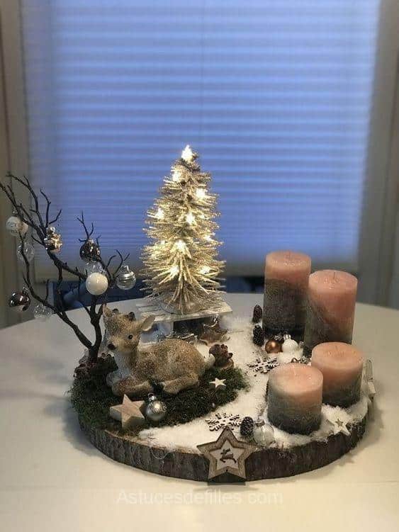 Noël: 20 Centres de Tables avec Bougies et Pommes de Pin 10 Noël: 20 Centres de Tables avec Bougies et Pommes de Pin 10