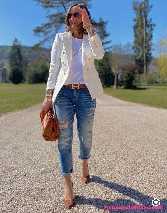 24 idées pour assortir des jeans pour les dames modernes 23