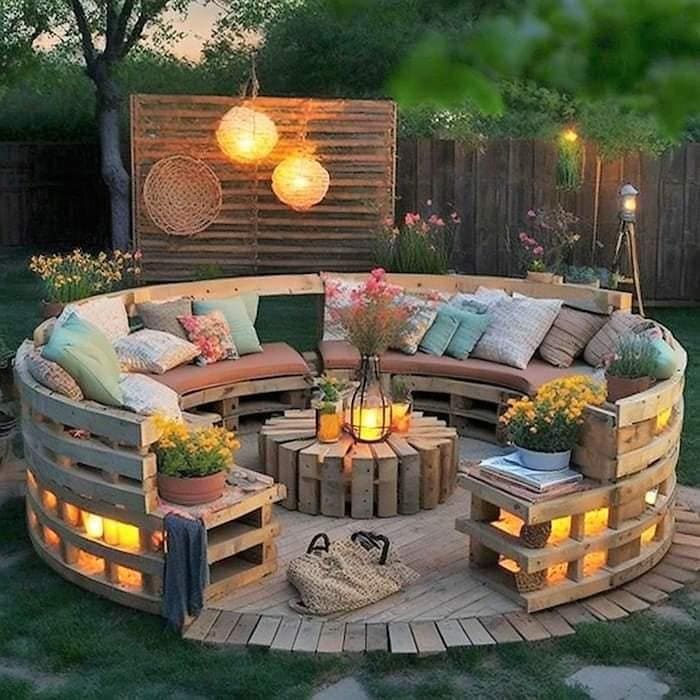 40 Magnifiques salons de jardin faites avec des palettes 2