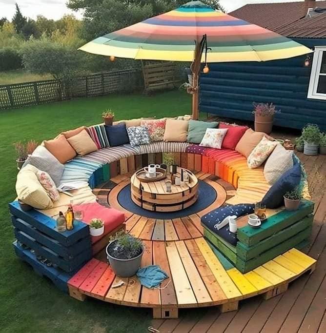 40 Magnifiques salons de jardin faites avec des palettes 11