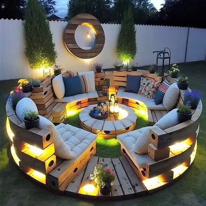 40 Magnifiques salons de jardin faites avec des palettes 12