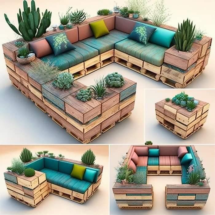 40 Magnifiques salons de jardin faites avec des palettes 3