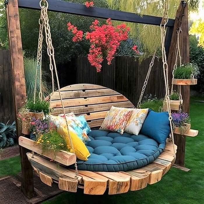 40 Magnifiques salons de jardin faites avec des palettes 24