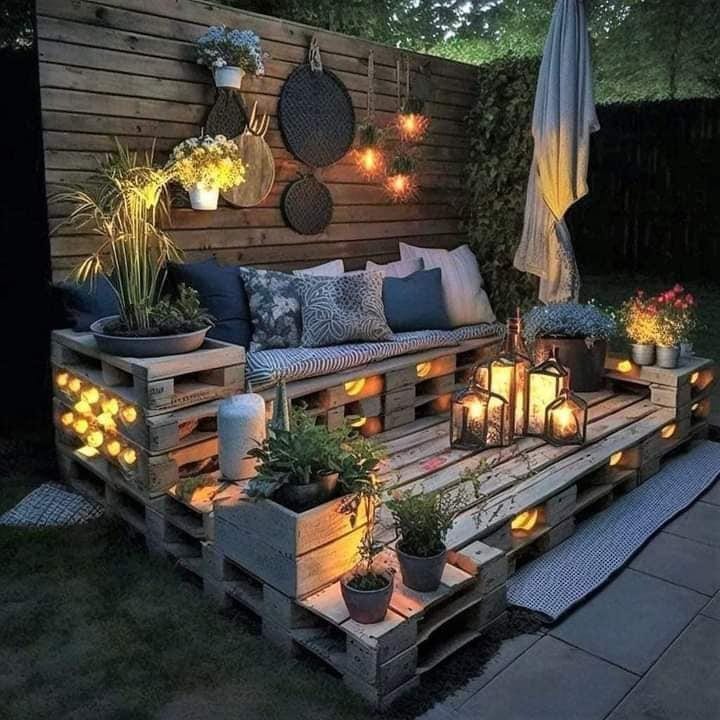 40 Magnifiques salons de jardin faites avec des palettes 26