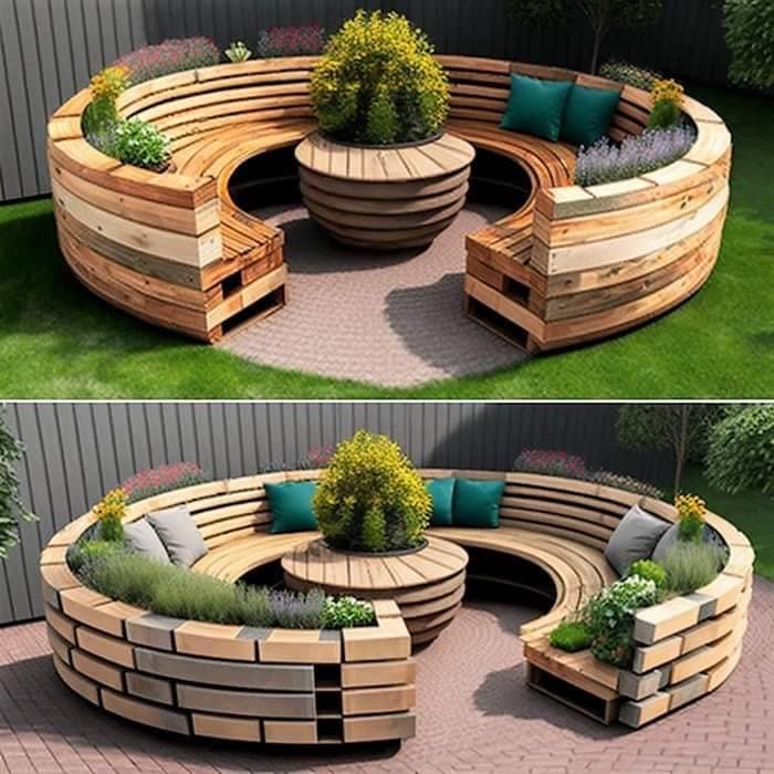 40 Magnifiques salons de jardin faites avec des palettes 36