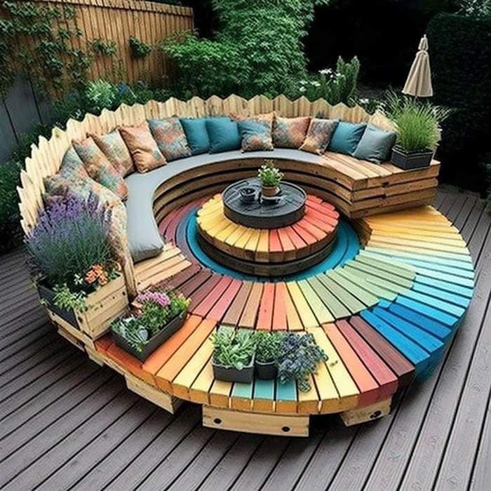 40 Magnifiques salons de jardin faites avec des palettes 7