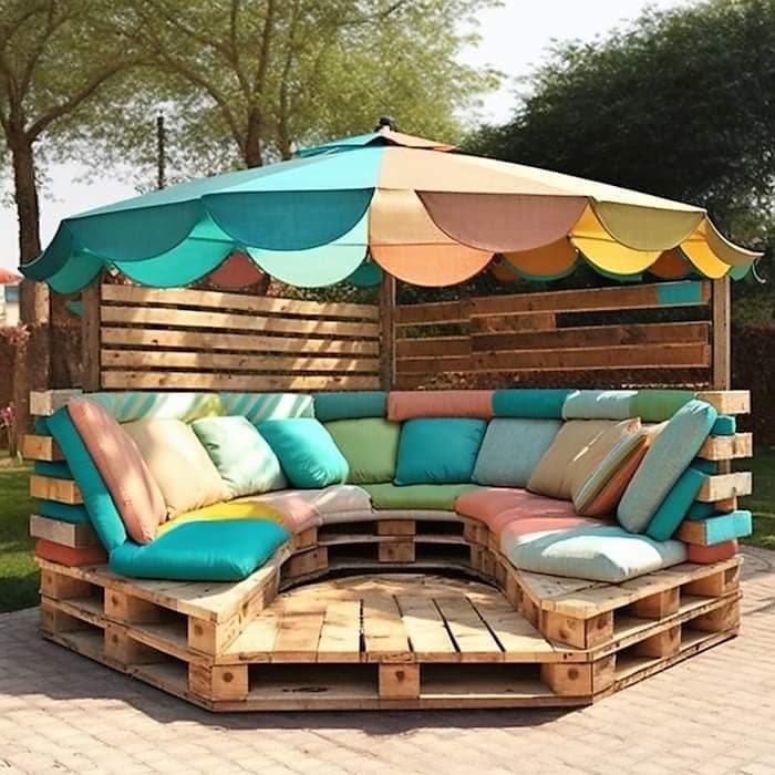 40 Magnifiques salons de jardin faites avec des palettes 8