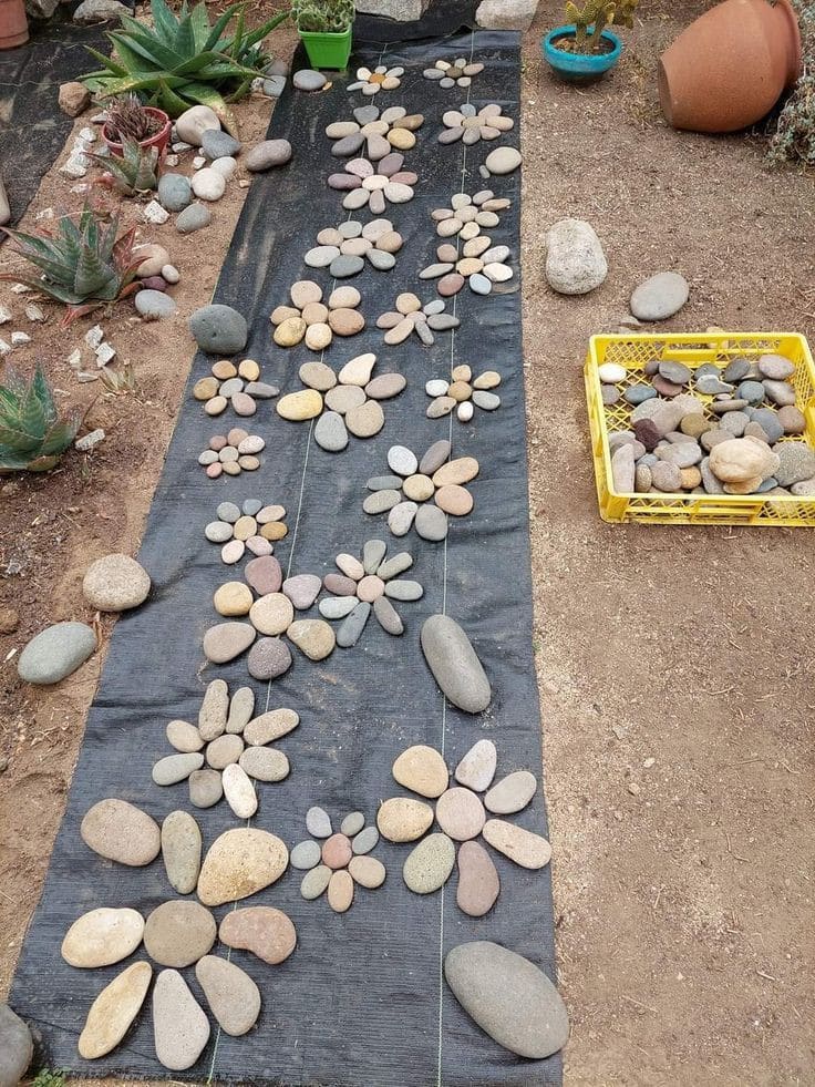 54 Décors de jardin avec des pierres, des graviers et des galets 3