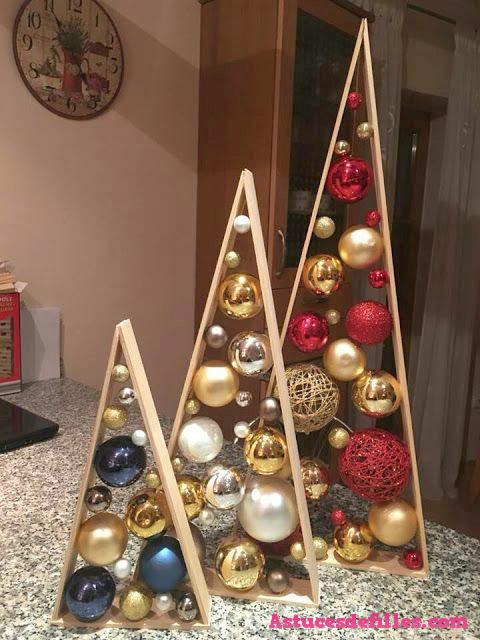 62 idées de décorations de Noël avec des sphères 17