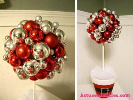 62 idées de décorations de Noël avec des sphères 37