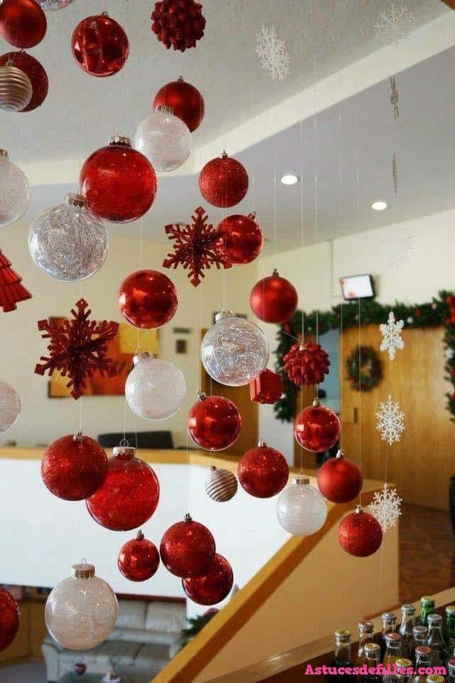 62 idées de décorations de Noël avec des sphères 46