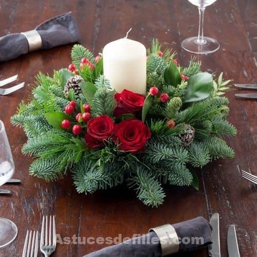 80 Beaux centres de table pour décorer votre table de Noël 28