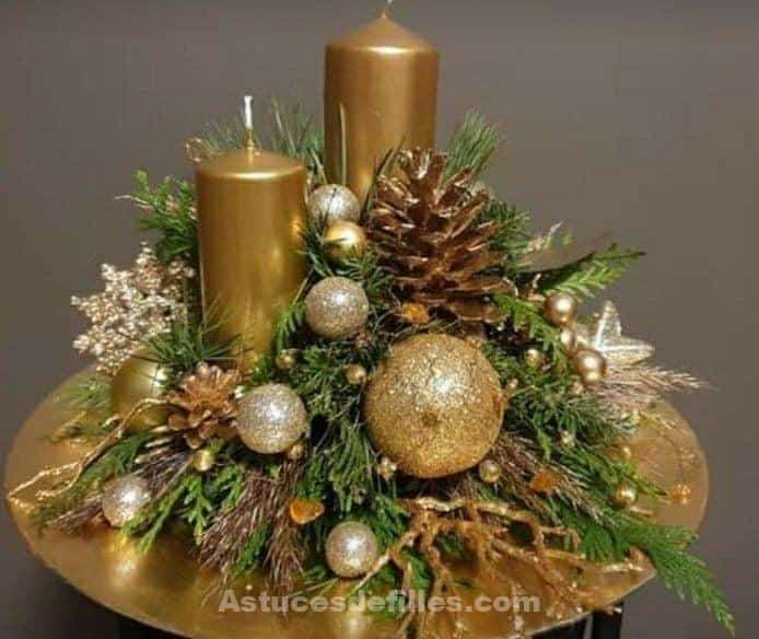 80 Beaux centres de table pour décorer votre table de Noël 41 80 Beaux centres de table pour décorer votre table de Noël 41