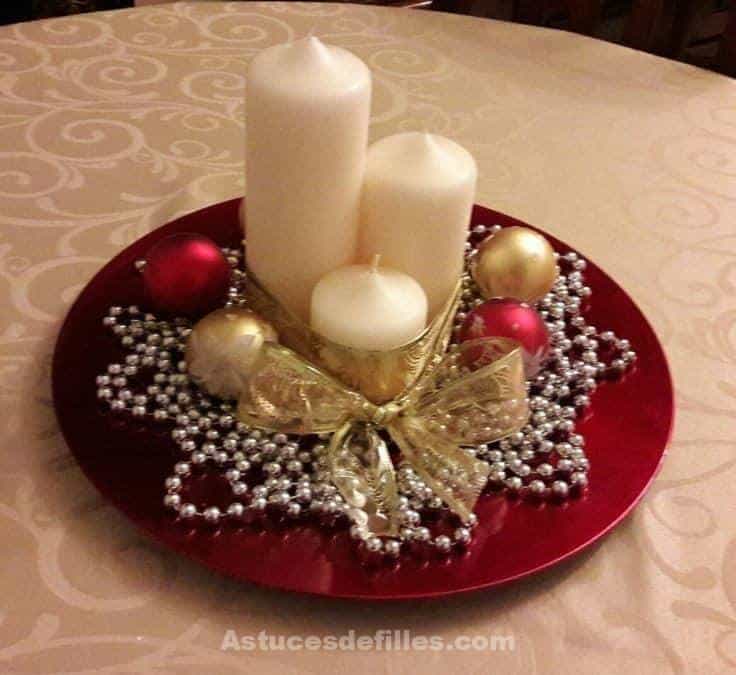 80 Beaux centres de table pour décorer votre table de Noël 43