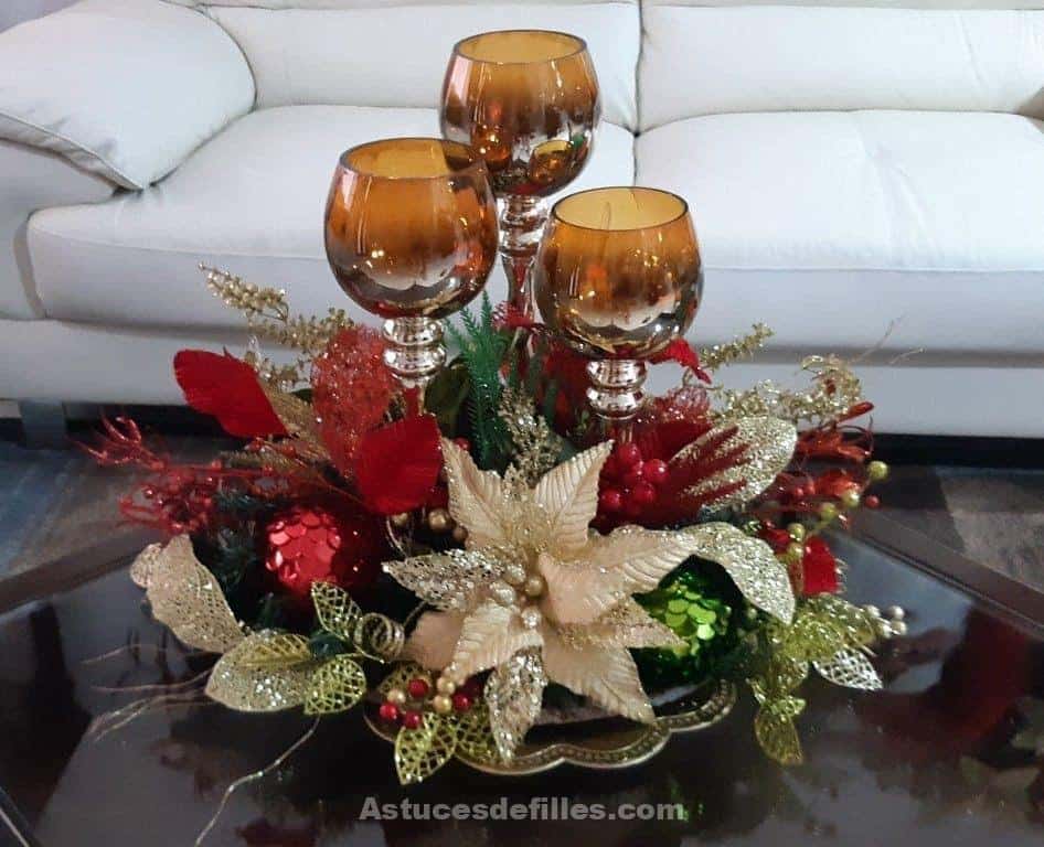 80 Beaux centres de table pour décorer votre table de Noël 59 80 Beaux centres de table pour décorer votre table de Noël 59