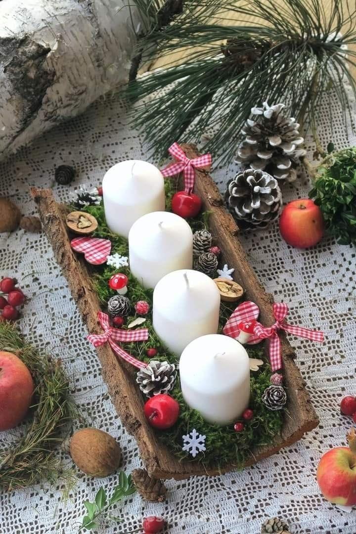 80 Beaux centres de table pour décorer votre table de Noël 7