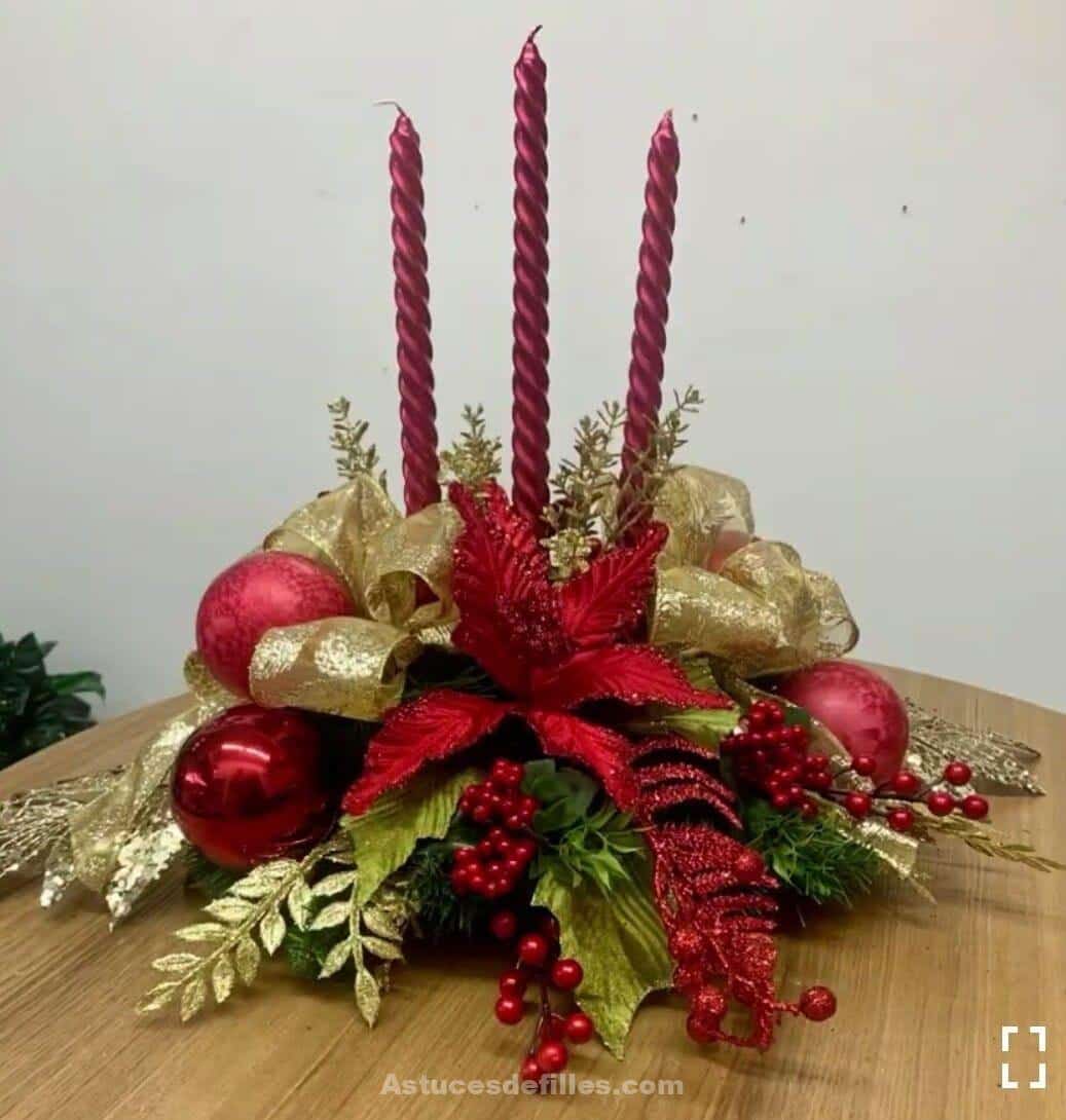 80 Beaux centres de table pour décorer votre table de Noël 65 80 Beaux centres de table pour décorer votre table de Noël 65