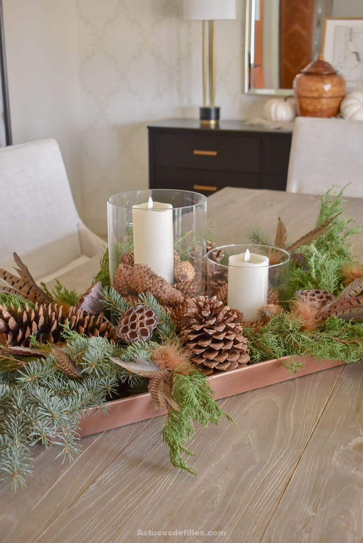 80 Beaux centres de table pour décorer votre table de Noël 8 80 Beaux centres de table pour décorer votre table de Noël 8