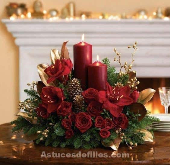 80 Beaux centres de table pour décorer votre table de Noël 75 80 Beaux centres de table pour décorer votre table de Noël 75