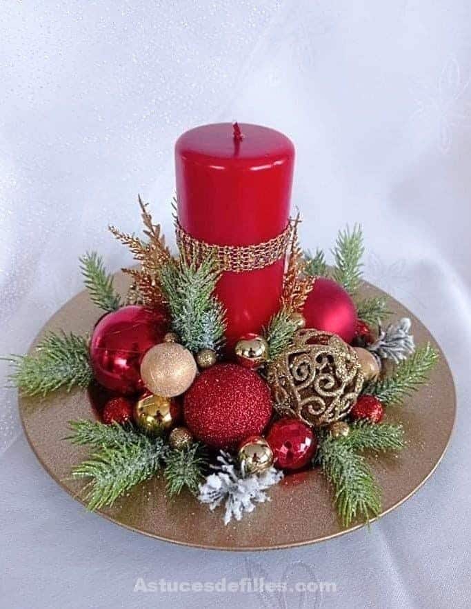 80 Beaux centres de table pour décorer votre table de Noël 79 80 Beaux centres de table pour décorer votre table de Noël 79