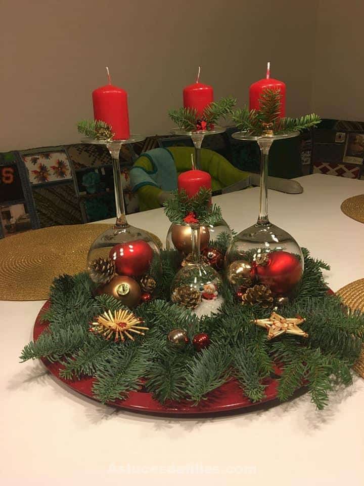 80 Beaux centres de table pour décorer votre table de Noël 1 80 Beaux centres de table pour décorer votre table de Noël 1