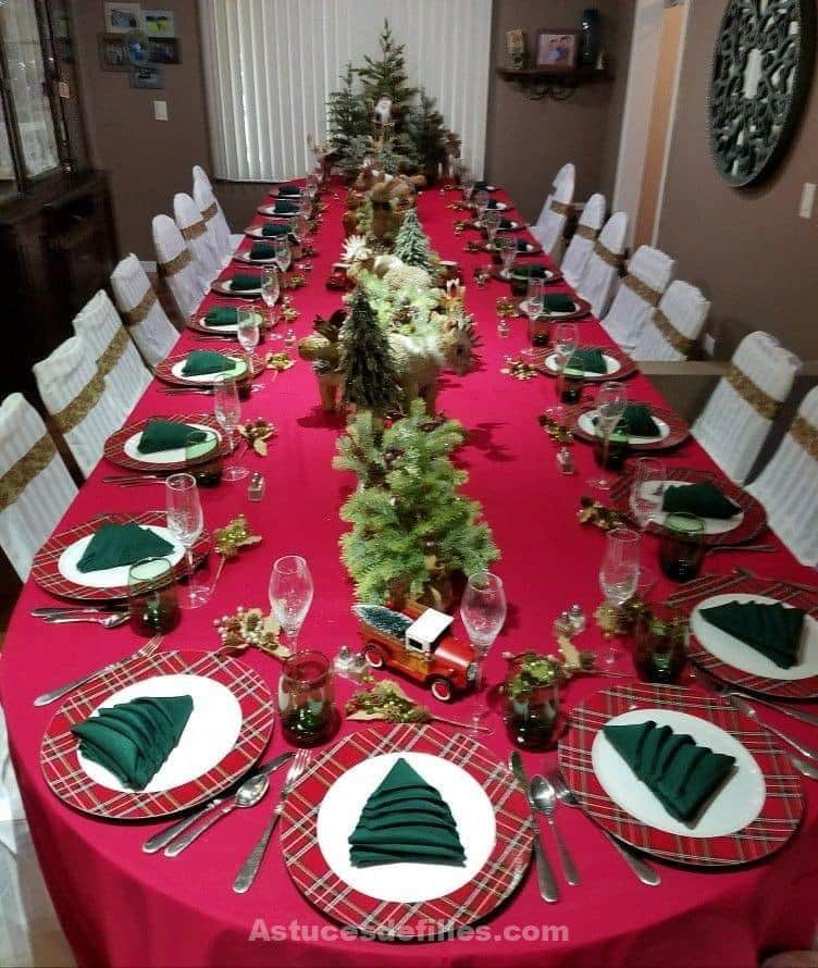 80 Décorations de tables de Noël et repas de Noël 5