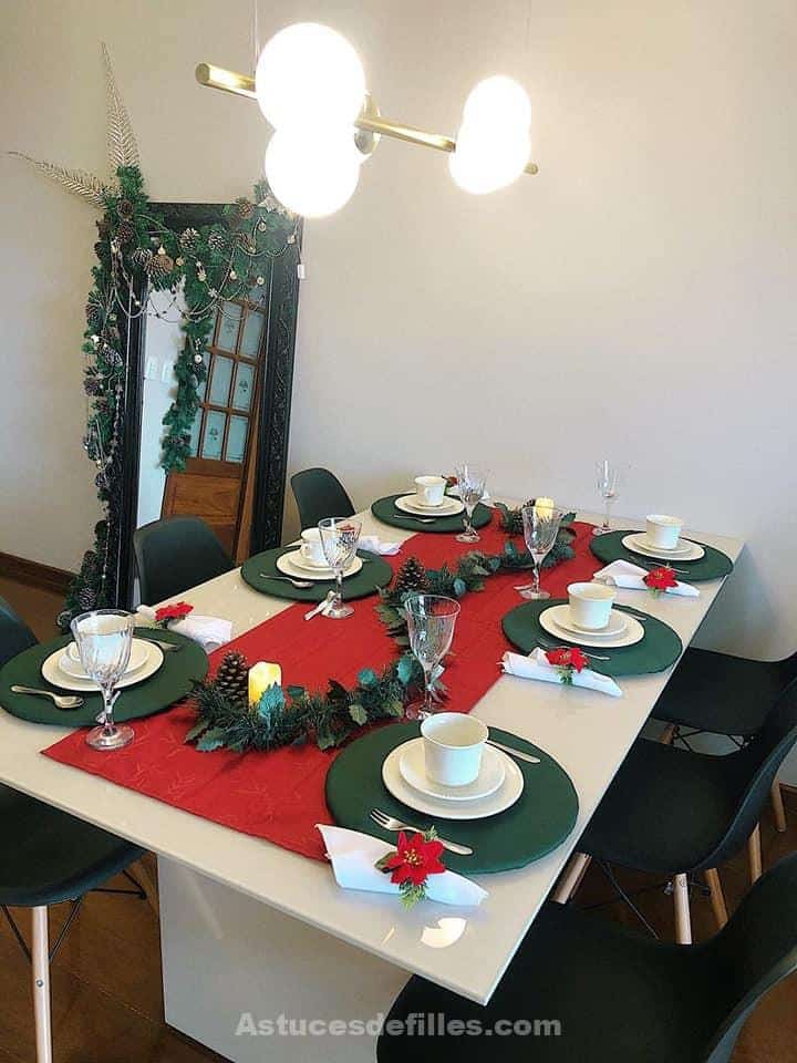 80 Décorations de tables de Noël et repas de Noël 46