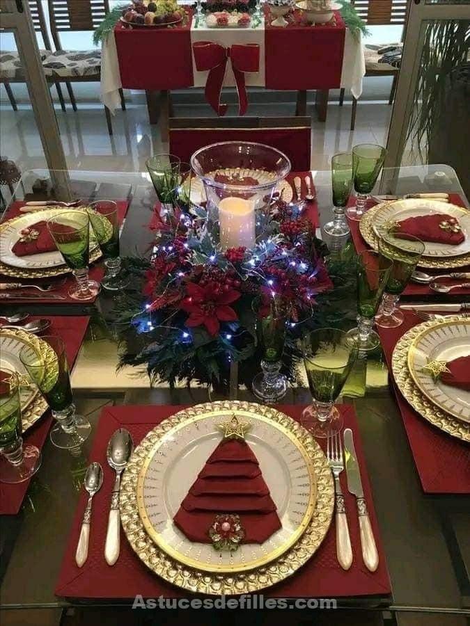 80 Décorations de tables de Noël et repas de Noël 9