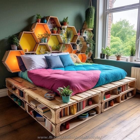8 Designs modernes de lits en bois de palettes 7