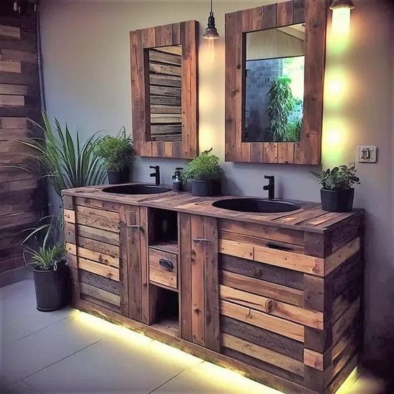 34 Meubles de salles de bain originaux en bois 15