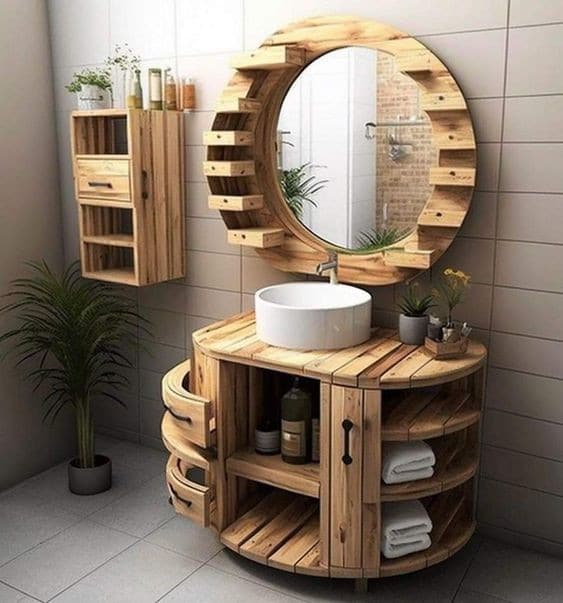 34 Meubles de salles de bain originaux en bois 27 34 Meubles de salles de bain originaux en bois 27