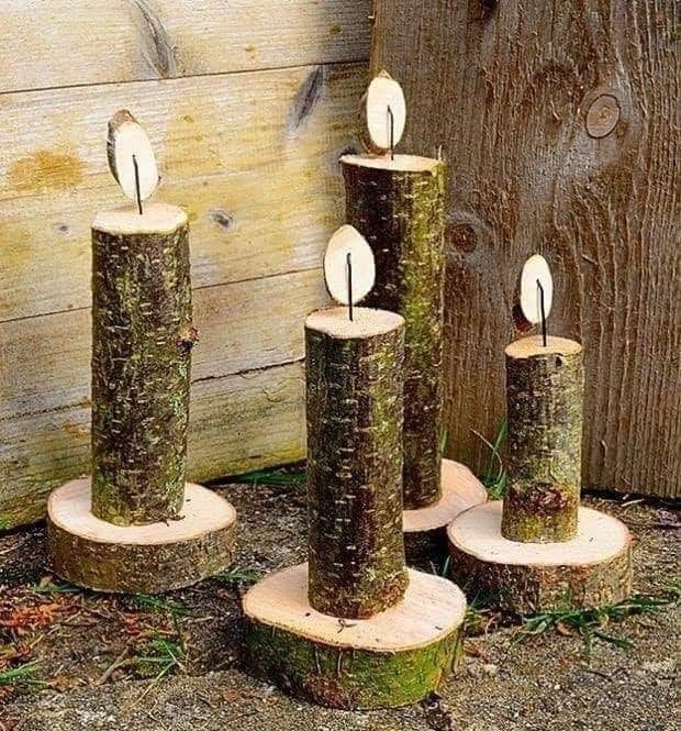 24 Idées pour décorer ce Noël avec des bûches en bois 14