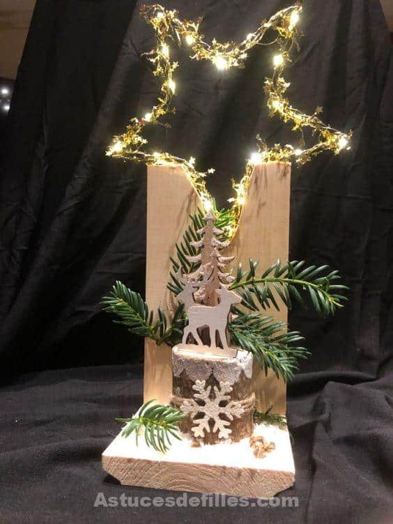 26 Décorations de Noël en bois en forme d'étoiles 10