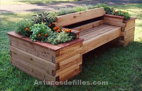 39 idées de bancs en bois DIY pour vos fleurs 1